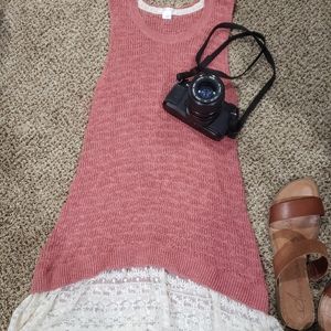 Xhilaration Pink Sleeveless Tunic Sweater